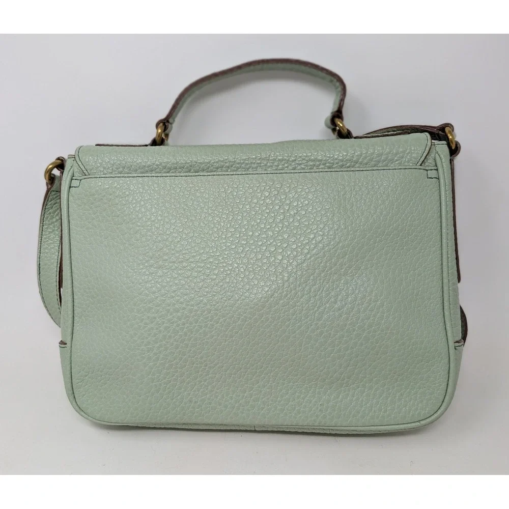 Fossil Memoir Flap Seafoam Mint Green Leather Crossbody Satchel Bag ZB5413 Dust